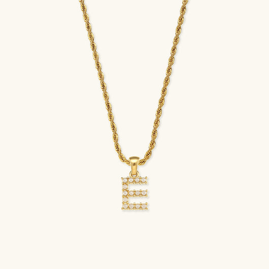 Elodie Initial Letter Pearl Necklace
