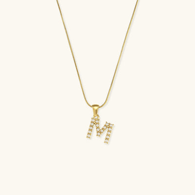 Augustine Initial Letter Pearl Necklace