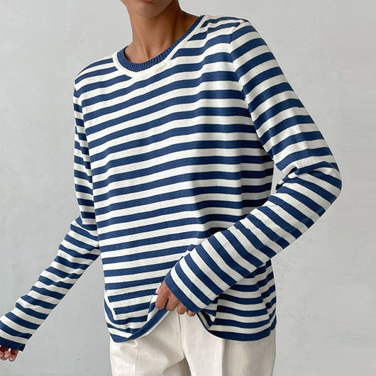 Elara Striped Cotton Long Sleeve Shirt