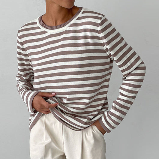 Elara Striped Cotton Long Sleeve Shirt