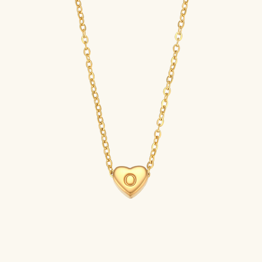 Heart Initial Gold Necklace