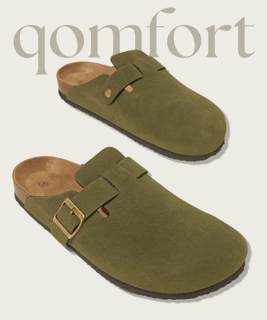 Genuine Suede Clogs by Qomfort