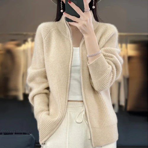 Liora Wool Zip Cardigan