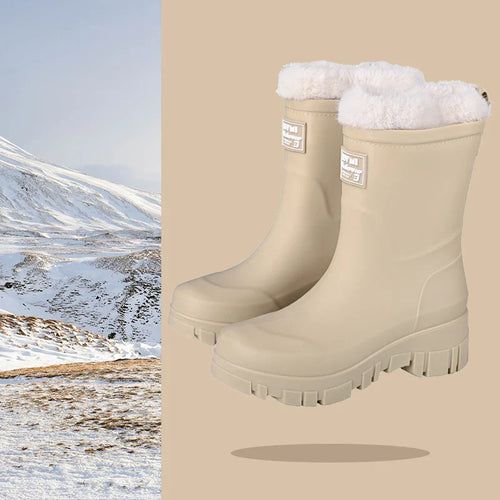 Lunette Waterproof Faux Fur Rain Boots