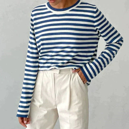 Elara Striped Cotton Long Sleeve Shirt