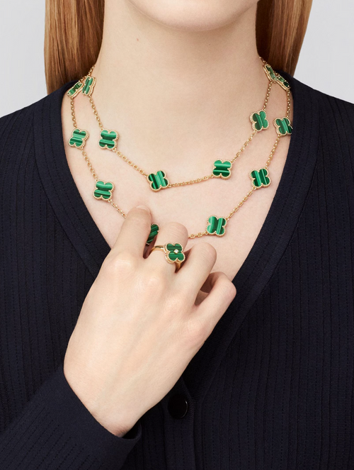 FLORAL CLOVER NECKLACE 20 MOTIFS - GREEN