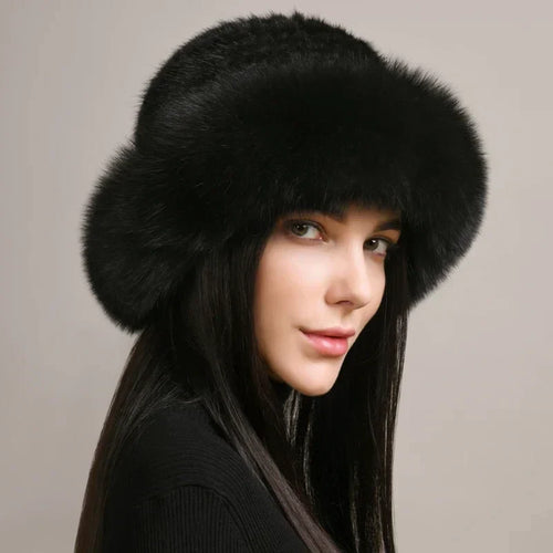 Siberian Aurora Knitted Faux Fur Hat