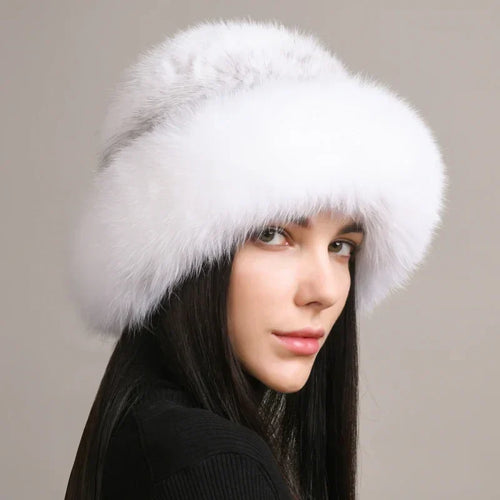 Siberian Aurora Knitted Faux Fur Hat