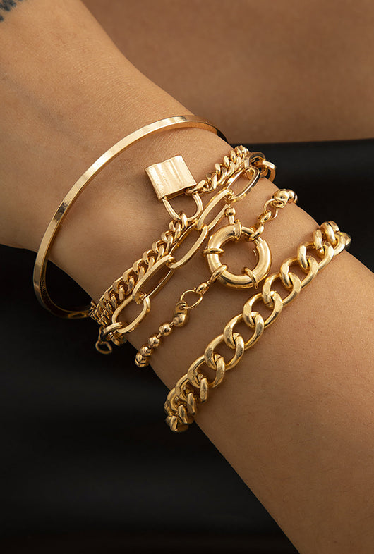 GOLD LAYERED BRACELETS SET