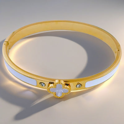 Serene Clover Bracelet | White