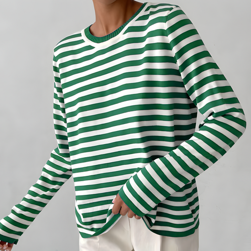 Elara Striped Cotton Long Sleeve Shirt