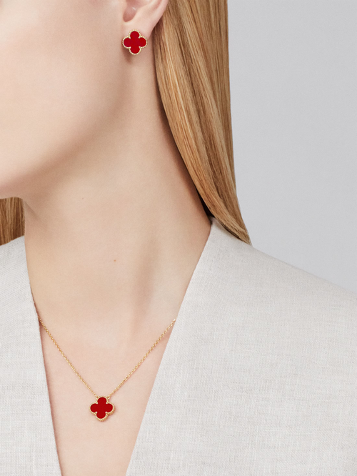 FORTUNE CLOVER NECKLACE | RED/GOLD