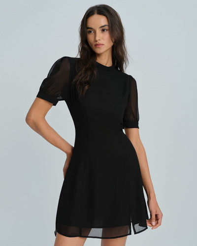 Black Mock Neck Mini Dress
