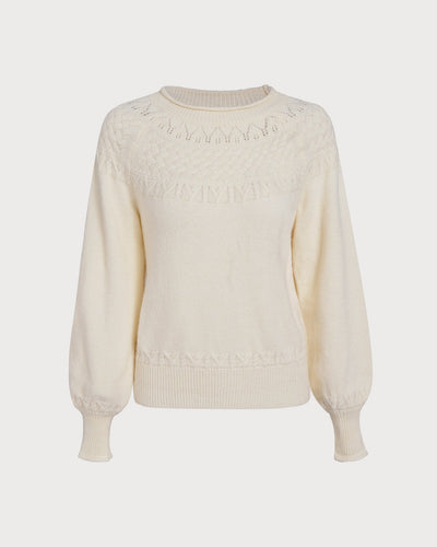Apricot Textured Knit Sweater