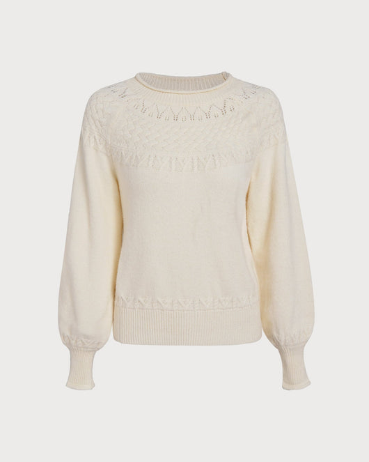 Apricot Textured Knit Sweater