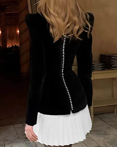 Black Velour Two-Piece Skirt Set