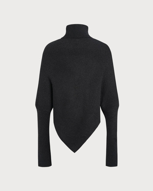 Black Turtle Batwing Sleeve Sweater