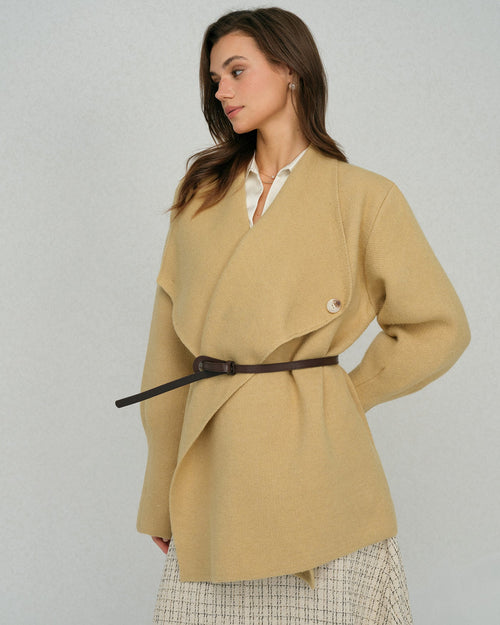 Khaki Single Button Cardigan