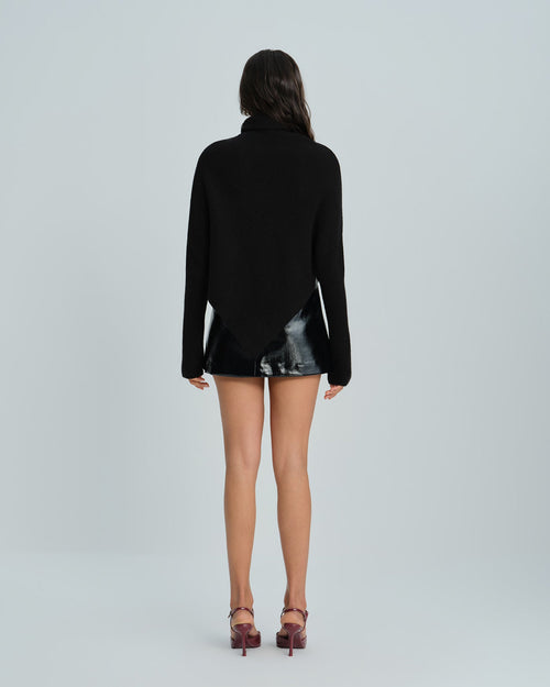 Black Turtle Batwing Sleeve Sweater