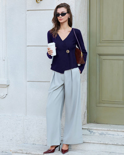 Blue Button Knit Cardigan