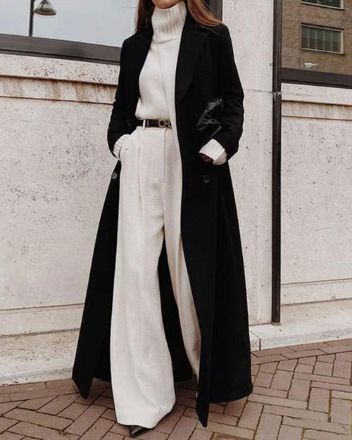 Black Button Long Coat