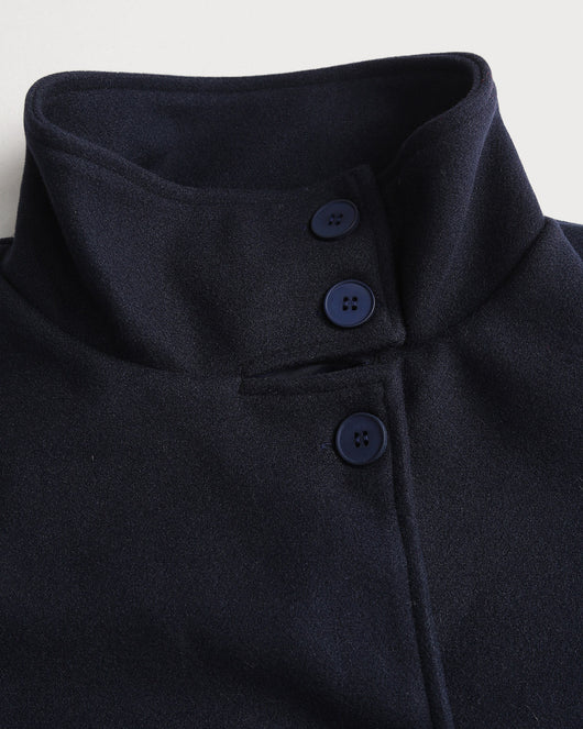 Blue Single Breasted Loose Jacket