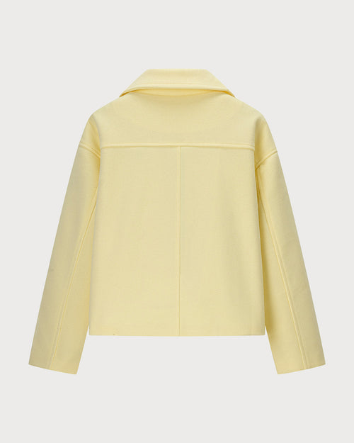 Yellow Double Breasted Pockets Jacket