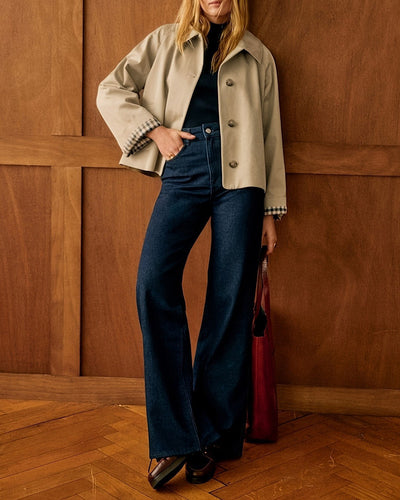 Khaki  Contrasting Pocket Casual Jacket