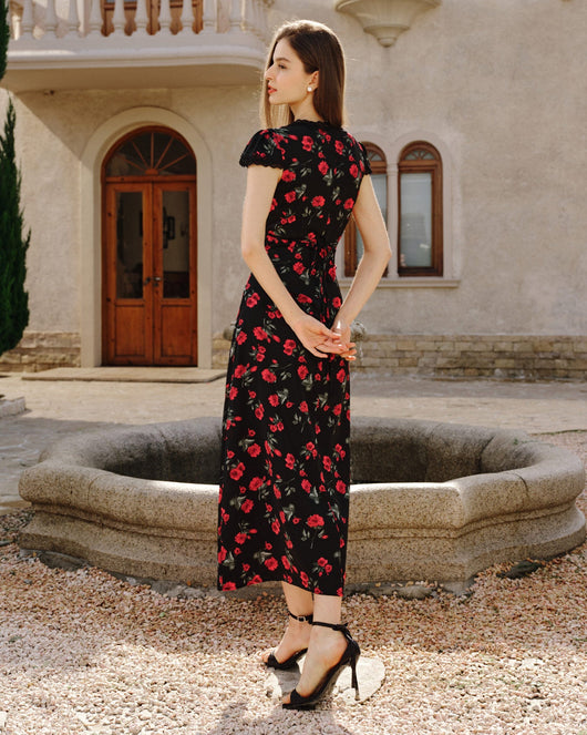 Black Floral Maxi Dress