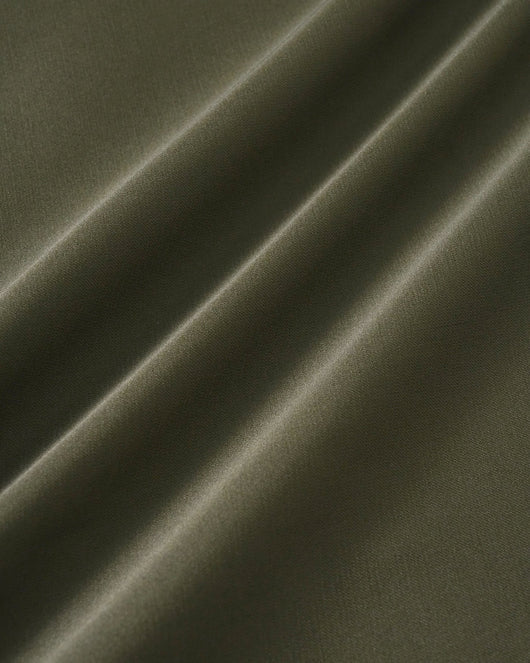 Green Lace Satin Midi Dress