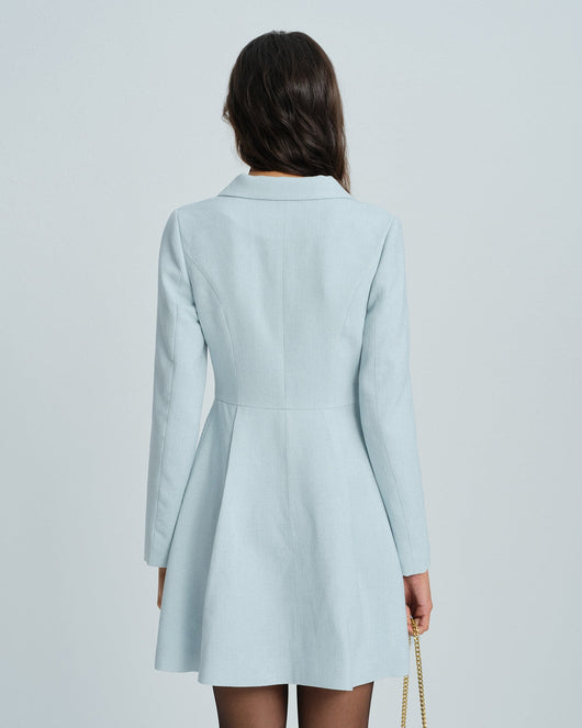 Blue Collar Button Mini Dress