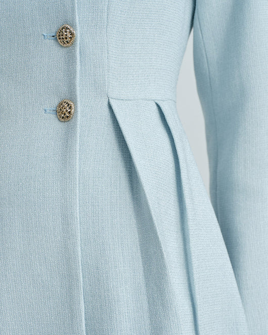 Blue Collar Button Mini Dress