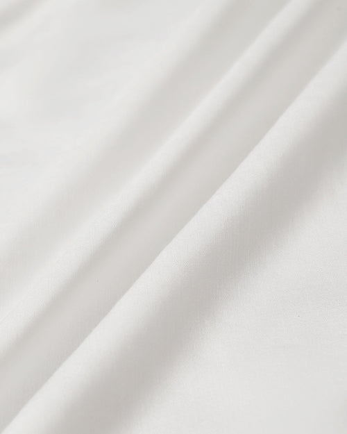 White Puffed Sleeve V Neck Midi Dress