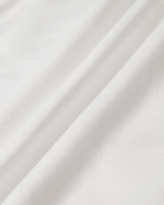 White Puffed Sleeve V Neck Midi Dress